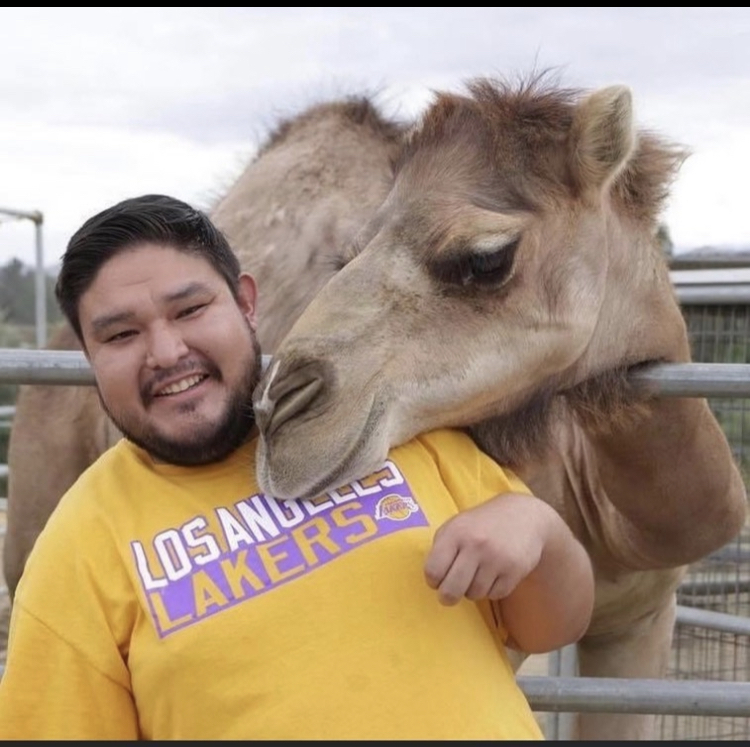 Jessie with a camel